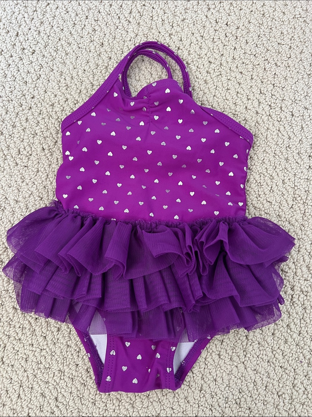 Circo Purple Ruffle One-Piece Kids Swimsuit